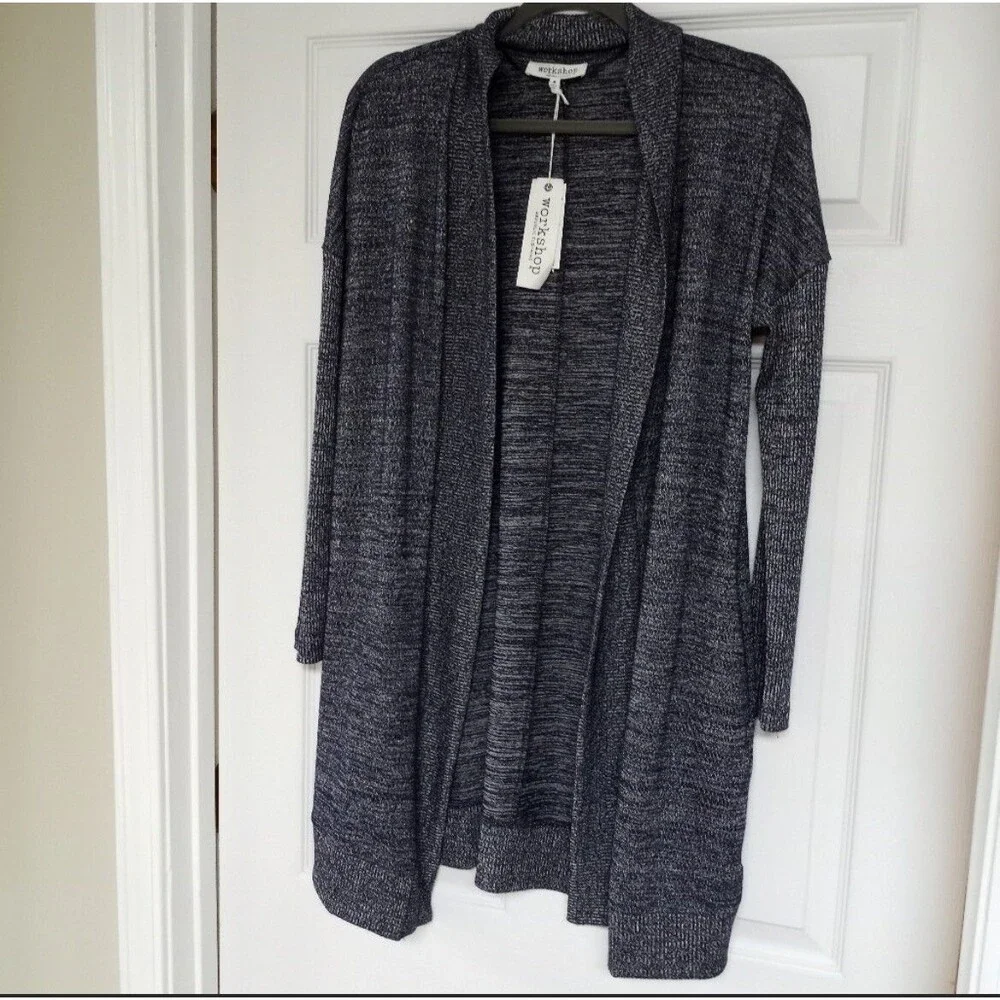 Workshop Heatheral Shawl Blue Super Soft Cardigan  Womans M  NEW WITH TAGS